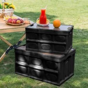 Buy SOGA 42x28.5cm 30L Black Car & Camping Foldable Storage Box Crate Stackable Container No Handle Online - Furniture/Storage & Shelving/Home Storage - 2 - NZ Depot Free Shipping