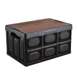 Buy SOGA 52.5x35.5cm 55L Black Car & Camping Foldable Storage Box Crate Stackable Container No Handle Online - Furniture/Storage & Shelving/Home Storage - 1 - NZ Depot Free Shipping