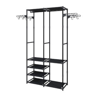 SOGA 90x35cm Hanging Clothes Rack Storage w/ 4 Layer Organizer and Side Hooks, Furniture, Storage & Shelving, Shoe Storage, , ,  - NZ DEPOT 1