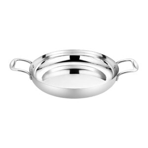 Soga 32cm Flat Base Seafood Dry Pot in Elegant Silver Finish with Durable for kitchen Essential, home & living, kitchen & dining, cookware, casserole dishes, ,  - NZ DEPOT 1