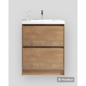 Vanity - Etham Series 900mm - Grain Wood, Freestanding - Square Basin - NZ DEPOT