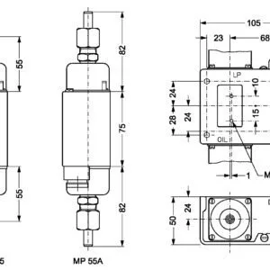 Buy Danfoss Differential Pressure Switch, Mp55A 060B017666 Front View