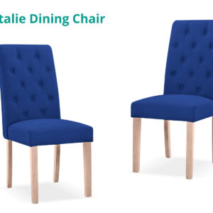 Natalie Dining Chair x2 Linen Blue