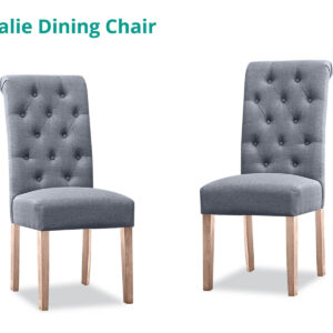 Natalie Dining Chair x2 Linen Grey