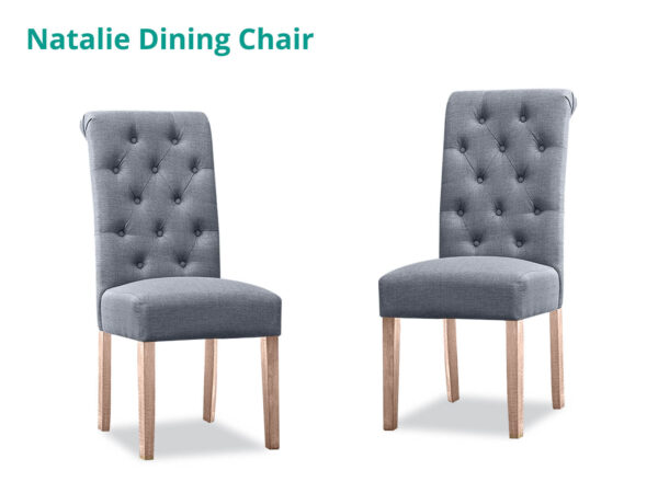 Natalie Dining Chair X2 Linen Grey