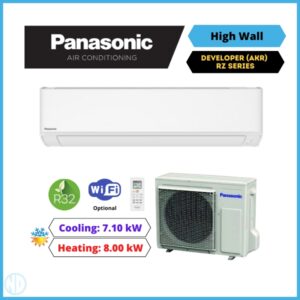 Panasonic 7.1kW Developer Kit System RZ Series (AKR) Wall Mounted Split System Air Conditioner CS-RZ71AKRW CU-RZ71AKR - NZDEPOT