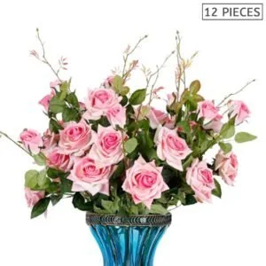 Buy SOGA 12pcs Artificial Silk Flower Fake Rose Bouquet Table Decor Pink Online - Home & Living/Home Decor/Artificial Plants - 2 - NZ Depot Free Shipping