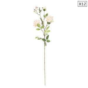 SOGA 12pcs Artificial Silk Flower Fake Rose Bouquet Table Decor White, Home & Living, Home Decor, Artificial Plants, , ,  - NZ DEPOT 1