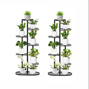 Soga 2X 7 Tier 8 Pots Black Metal Plant Rack Flowerpot Storage Display Stand Holder Home Garden Decor Fpoth23X2 Nz Depot - Nz Depot