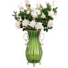 SOGA 51cm Green Glass Tall Floor Vase with 12pcs White Artificial Fake Flower Set, Home & Living, Home Decor, Vases, , ,  - NZ DEPOT 1