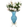 SOGA 67cm Blue Glass Tall Floor Vase and 12pcs White Artificial Fake Flower Set, Home & Living>Home Decor>Vases, , , , ,  - NZ DEPOT 1