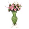 SOGA 67cm Green Glass Tall Floor Vase and 12pcs Pink Artificial Fake Flower Set, Home & Living>Home Decor>Vases, , , , ,  - NZ DEPOT 1