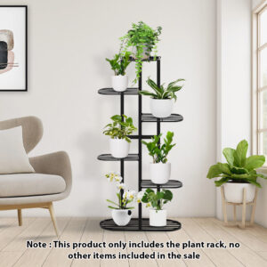 SOGA 7 Tier 8 Pots Black Metal Plant Rack Flowerpot Storage Display Stand Holder Home Garden Decor, Home & Living, Home Decor, Indoor Pots, Planters and Plant Stands, , ,  - NZ DEPOT 2