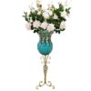 SOGA 85cm Blue Glass Tall Floor Vase and 12pcs White Artificial Fake Flower Set, Home & Living>Home Decor>Vases, , , , ,  - NZ DEPOT 1