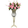SOGA 85cm Clear Glass Tall Floor Vase with 12pcs Pink Artificial Fake Flower Set, Home & Living>Home Decor>Vases, , , , ,  - NZ DEPOT 1