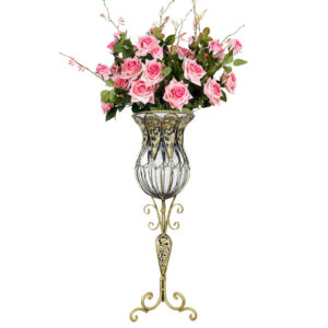 Soga 85Cm Clear Glass Tall Floor Vase With 12Pcs Pink Artificial Fake Flower Set Vase3019Clearwpinkf12 Nz Depot - Nz Depot