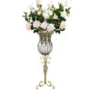 SOGA 85cm Clear Glass Tall Floor Vase with 12pcs White Artificial Fake Flower Set, Home & Living>Home Decor>Vases, , , , ,  - NZ DEPOT 1