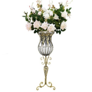 Soga 85Cm Clear Glass Tall Floor Vase With 12Pcs White Artificial Fake Flower Set Vase3019Clearwwhitef12 Nz Depot - Nz Depot