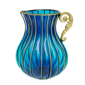 Soga Blue European Colored Glass Home Decor Jar Flower Vase With Metal Handle Ho Vaseyg8043Blue Nz Depot - Nz Depot