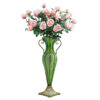 SOGA Green Colored Glass Flower Vase with 8 Bunch 5 Heads Artificial Fake Silk Rose Home Decor Set, Home & Living>Home Decor>Vases, , , , ,  - NZ DEPOT 1