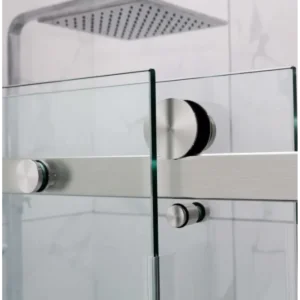 Buy Shower Glass - Rock Series 2 Sides Frameless Glass RCM1170x770 Brushed Nickel Frame Online - Shower Enclosures - Frameless Shower - 2 - NZ Depot Delivery