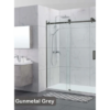 Shower Glass - Rock Series Sliding Door RCM1600 Gunmetal Grey Frame, Frameless Shower - NZ DEPOT