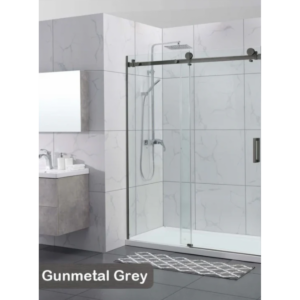 Shower Glass - Rock Series Sliding Door RCM1200 Gunmetal Grey Frame, Frameless Shower - NZ DEPOT