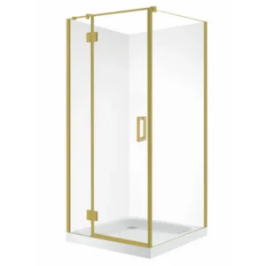 Buy Shower Glass - Stream Series 2 Sides Swing Door870x870mm Golden Frame Online - Shower Enclosures - Frameless Shower - 1 - NZ Depot Delivery
