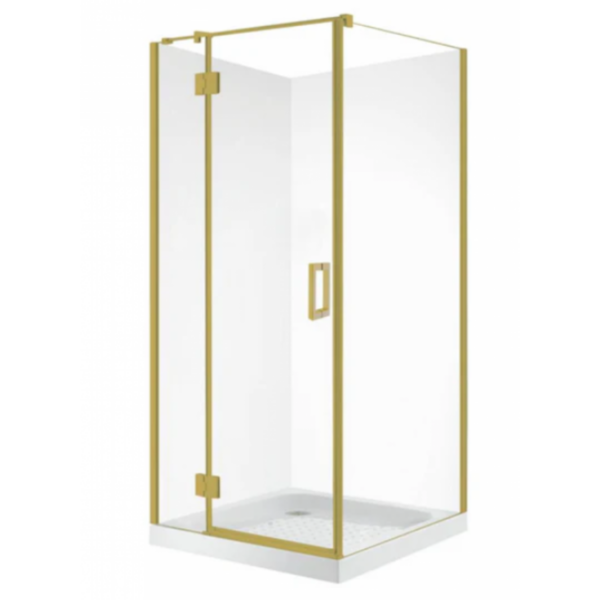 Shower Glass - Stream Series 2 Sides Swing Door 1200x1000mm Golden Frame, Frameless Shower - NZ DEPOT