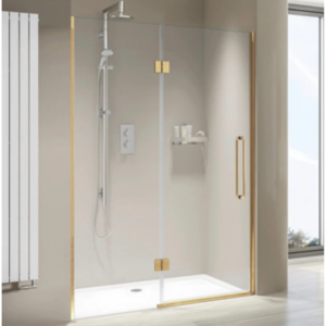 Shower Glass - Stream Series Swing Door 1200mm Glass Golden Frame, Frameless Shower - NZ DEPOT