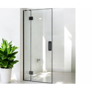 Shower Glass - Stream Series Swing Door (870x1950mm) With Black Color Frame, Frameless Shower - NZ DEPOT