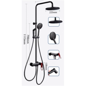 Shower Mixer - Arrow Bathroom 4 Function Shower mixer System Rainfall Shower Combo Black, Shower Mixer - NZ DEPOT