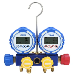 Buy Value - Manifold - Digital Gauges, 4-Valve - C/W With 1/4"- Hoses And Case VDG-4-S1 Front View