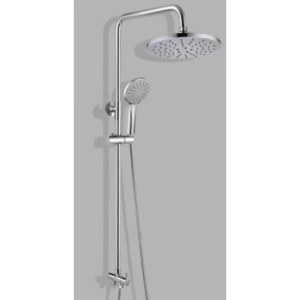 2 In 1 Shower Combination Dual Hose Rain Metal Head - Chrome, Shower Slide & Rose - NZ DEPOT