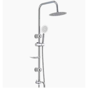 2 In 1 Shower Combination Dual Hose Rain Plastic Head - Chrome, Shower Slide & Rose - NZ DEPOT