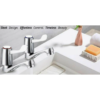 Basin Mixer -  Traditional Design Twin Pair Hot Cold Water Mixer Sink with Ceramic Disc for Bathroom, Basin Mixer - NZ DEPOT