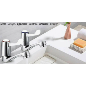 Basin Mixer -  Traditional Design Twin Pair Hot Cold Water Mixer Sink with Ceramic Disc for Bathroom, Basin Mixer - NZ DEPOT