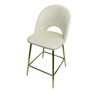 DS Bar Stool Velvet Covered White X 2