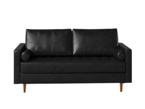 DS Gyllene 2 Seater Black Faux Leather PR8918 Sofas Sectionals Sofa Beds NZ DEPOT