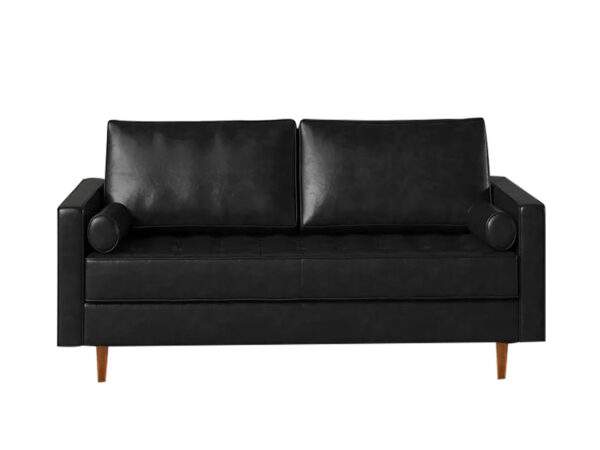 DS Gyllene 2 Seater Black Faux Leather