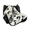 SOGA 130x160cm Throw Blanket Black and White Musical Note Half Fleece Soft Cozy for Music Lovers Stylish, Home>Bed Linen>Throws And Blankets>Blankets, , , , ,  - NZ DEPOT 1