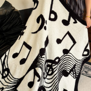 SOGA 130x160cm Throw Blanket Black and White Musical Note Half Fleece Soft Cozy for Music Lovers Stylish, Home, Bed Linen, Throws And Blankets, Blankets, ,  - NZ DEPOT 4