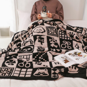 SOGA 130x160cm Throw Blanket Black and White New Year Limited Edition Peace and Joy Plush Cozy, Home, Bed Linen, Throws And Blankets, Blankets, ,  - NZ DEPOT 4