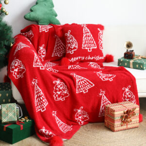 SOGA 130x180cm Throw Blanket Red Christmas Tree Half Fleece for Holiday Season Cozy, Home, Bed Linen, Throws And Blankets, Blankets, ,  - NZ DEPOT 2