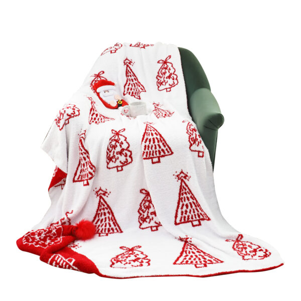 SOGA 130x180cm Throw Blanket Red Christmas Tree Half Fleece for Holiday Season Cozy, Home>Bed Linen>Throws And Blankets>Blankets, , , , ,  - NZ DEPOT 1