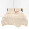 SOGA 160X200cm Throw Blanket  Light Camel Color Double Layer Rabbit Fur Cozy Comfort with Stylish Decor, Home>Bed Linen>Throws And Blankets>Blankets, , , , ,  - NZ DEPOT 1
