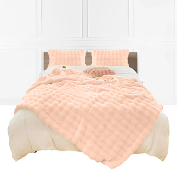 SOGA 160X200cm Throw Blanket Pink Double Layer Rabbit Fur Cozy Comfort with Stylish Decor, Home>Bed Linen>Throws And Blankets>Blankets, , , , ,  - NZ DEPOT 1