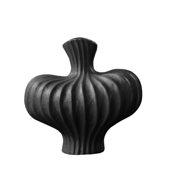 SOGA 25X24cm Ornament Small Matte Black Vases Countertop Decoration Accessories Porch Crafts Home Decor, Home & Living>Home Decor>Indoor Pots, Planters and Plant Stands, , , , ,  - NZ DEPOT 1