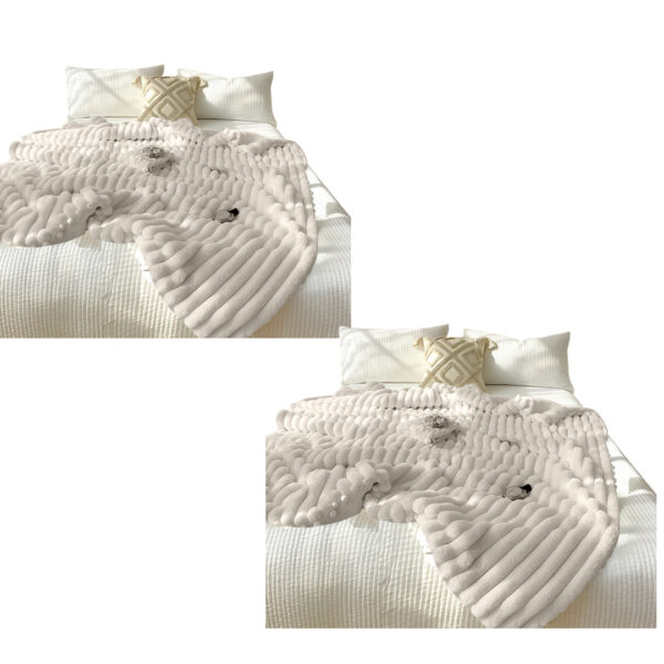 SOGA 2X 150x200cm Throw Blanket Pearl White Premium Milk Velvet Luxuriously Soft Cozy Bedding, Home>Bed Linen>Throws And Blankets>Blankets, , , , ,  - NZ DEPOT 1