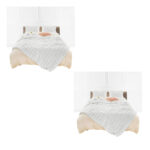 SOGA 2X 160X200cm Throw Blanket  White Double Layer Rabbit Fur Cozy Comfort with Stylish Decor, Home>Bed Linen>Throws And Blankets>Blankets, , , , ,  - NZ DEPOT 1
